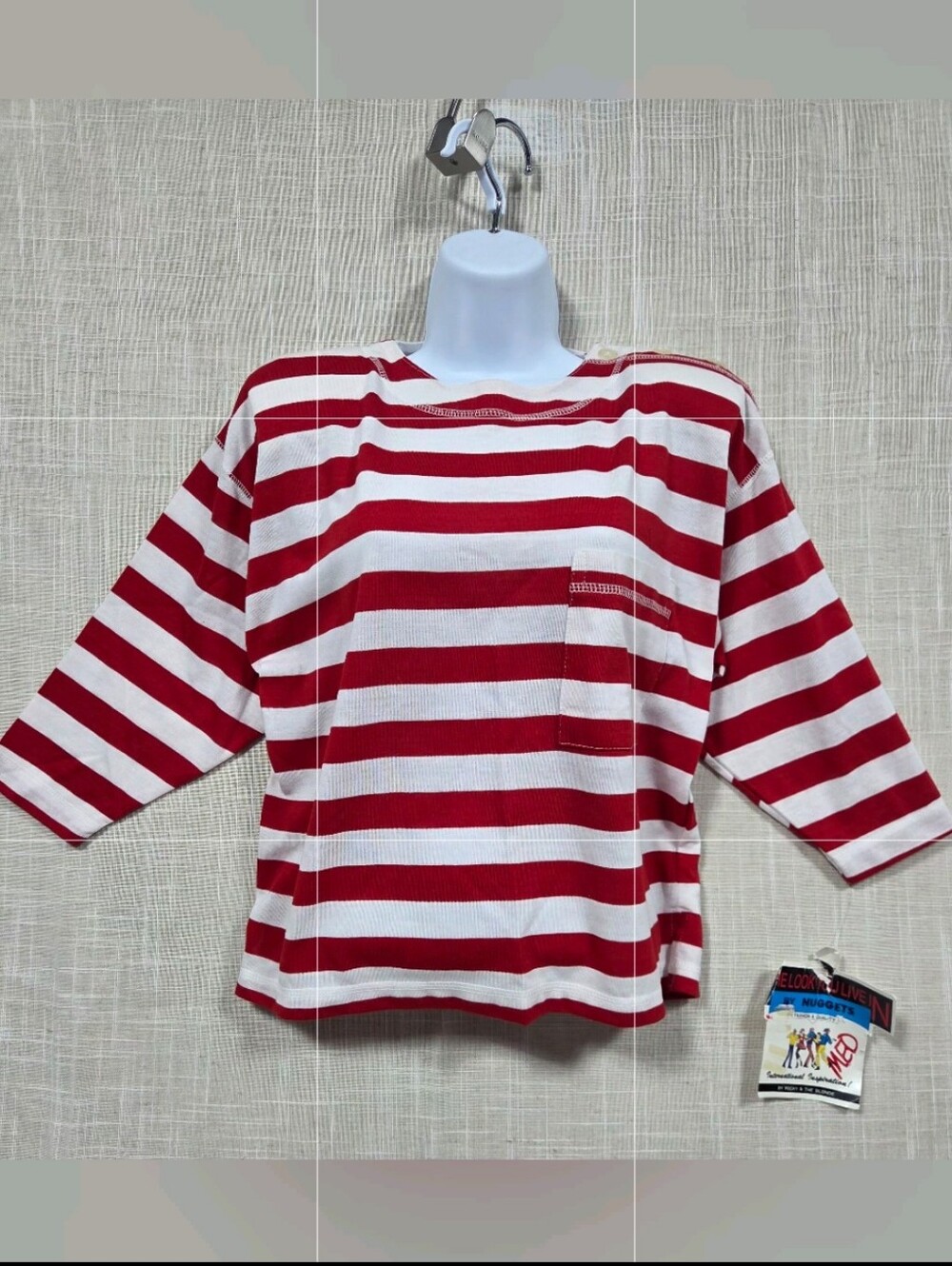 Gorgeous vintage 80s/90s striped blouse by Nuggets! Brand new with original.